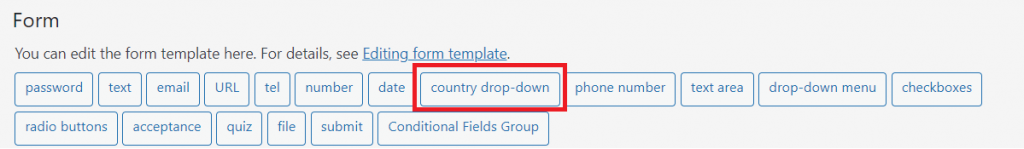 Select country widget in Contact Form 7