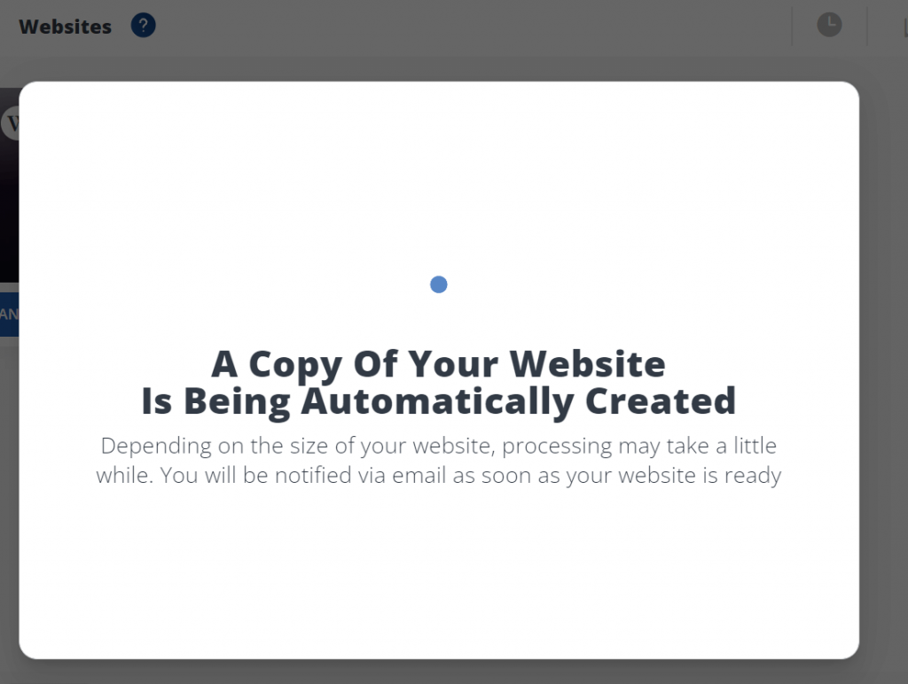 Copy of your website is being created 10Web
