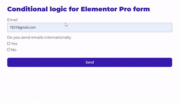 Conditional logic for Elementor Pro Form widget